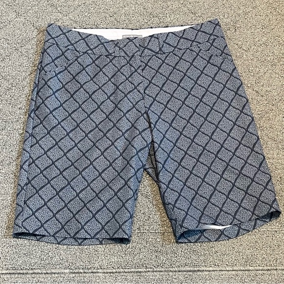 Peter Millar Shorts Womens 10 Blue Bermuda Wicking Golf Stretch 9” Inseam - Picture 1 of 10